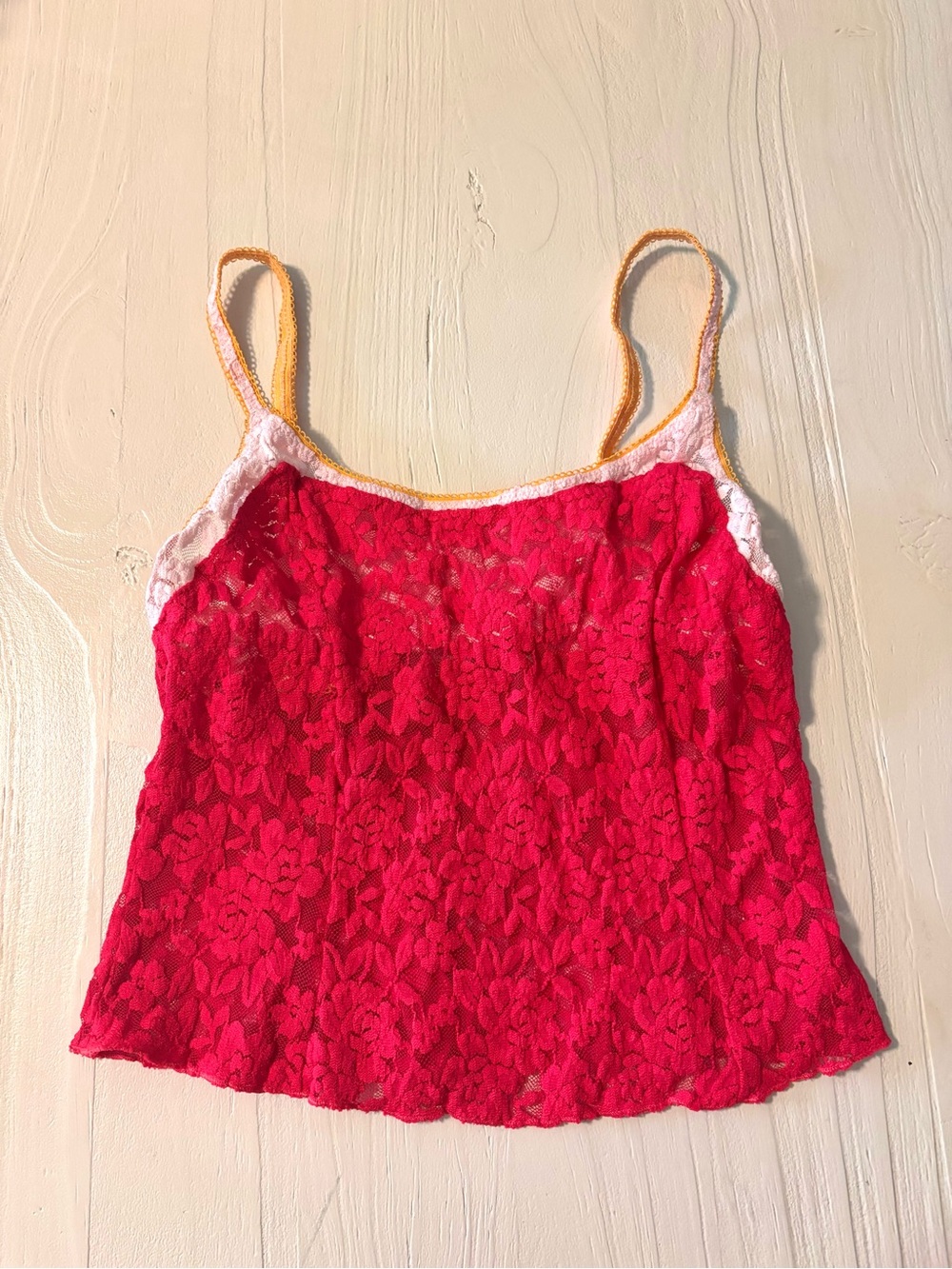 Free People Hot Pink Lace Cami